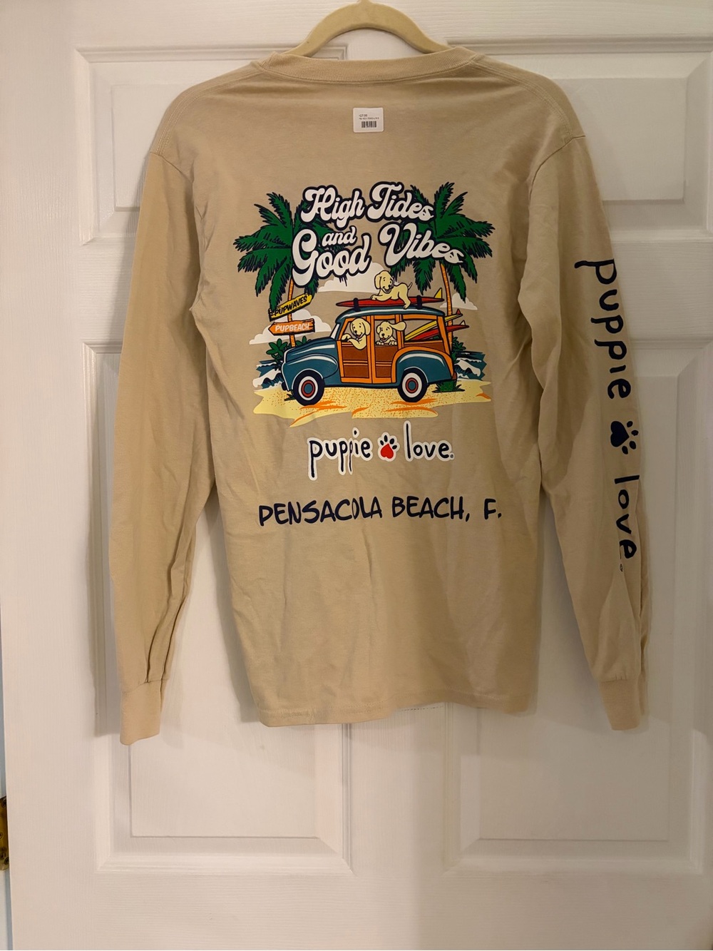 Puppie Love Pensacola Beach Florida long sleeve shirt size small NWT